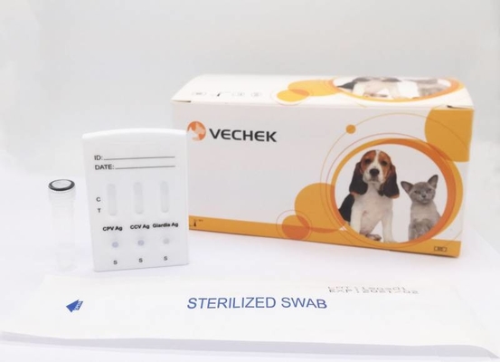 OEM डॉग टेस्ट किट CPV CCV Giardia Lamblia एंटीजन रैपिड डायग्नोस्टिक